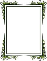 Decorative frame with leaves, illustration, vector on a white background.