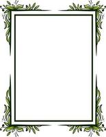 Decorative frame with leaves, illustration, vector on a white background.