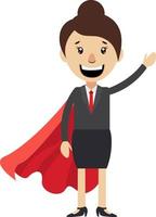 Woman with red cape, illustration, vector on white background.