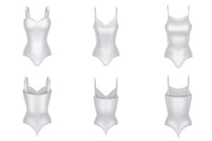 Types of women's swimwear. Illustration of a one-piece and a two-piece  swimsuits with a name and an example of a back and front view. 8382838  Vector Art at Vecteezy