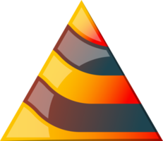 Abstract pyramid triangle logo illustration in trendy and minimal style png