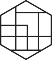 illustration abstraite du logo hexagonal dans un style branché et minimal png