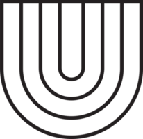 ilustração abstrata do logotipo da letra u em estilo moderno e minimalista png