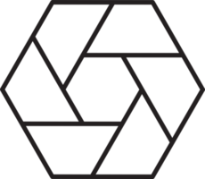 illustration abstraite du logo hexagone et cercle dans un style branché et minimaliste png