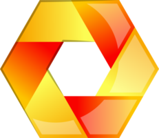 illustration abstraite du logo hexagone et cercle dans un style branché et minimaliste png