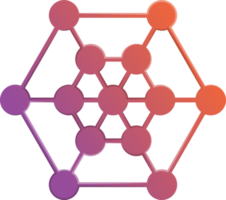 logo hexagonal abstrait et illustration de connexion dans un style branché et minimal png