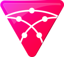 logotipo abstrato do triângulo e ilustração da placa de circuito em estilo moderno e minimalista png