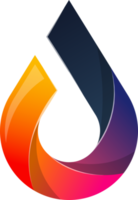 ilustración de logotipo de gota de agua abstracta en estilo moderno y minimalista png