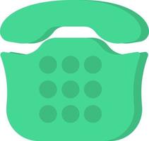 Old green phone, illustration, vector, on a white background. vector