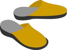 Yellow slippers, illustration, vector on white background.