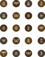 Insect icon set, illustration, on a white background. vector