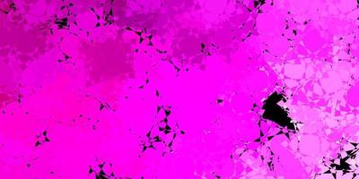 Dark Pink vector backdrop with triangles, lines.