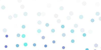 Light pink, blue vector template with ice snowflakes.