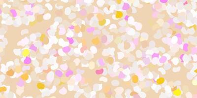 Light pink, yellow vector texture with memphis shapes.