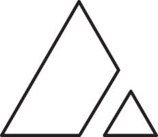 Abstract triangle mountain logo illustration in trendy and minimal style png