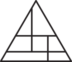 Abstract pyramid triangle logo illustration in trendy and minimal style png