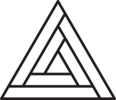 Abstract pyramid triangle logo illustration in trendy and minimal style png