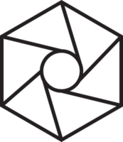 illustration abstraite du logo hexagone et cercle dans un style branché et minimaliste png