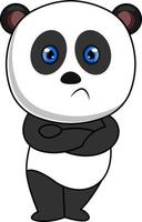 Angry panda, illustration, vector on white background.