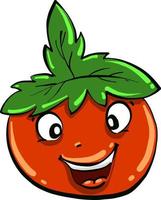 Tomato with a face , illustration, vector on white background