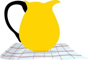jarra amarilla, ilustración, vector sobre fondo blanco