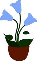 Blue flower, illustration, vector on white background.