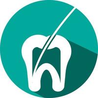 Cleaning tooth root, illustration, vector on a white background.