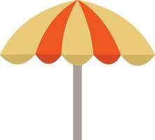 Red and yellow umbrella, icon illustration, vector on white background