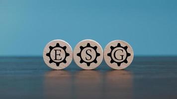 ESG - short for environmental social governance. Environment is company's responsibility. Social is employees, suppliers, customers. Governance is effective, transparent, auditable management. photo