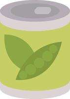 Peas in bottle, illustration, vector on white background.