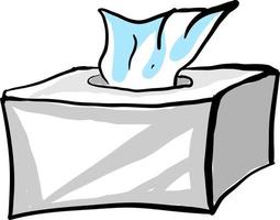 Napkin in box, illustration, vector on white background.