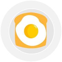 Omelette on plate, illustration, vector on white background