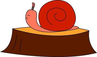 Sleeping snail, illustration, vector on white background.