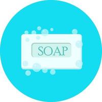 Blue soap ,illustration, vector on white background.