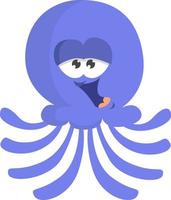 Funny blue octopus,illustration,vector on white background vector