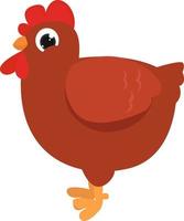 Fat chicken , illustration, vector on white background