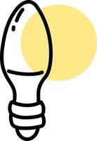 Tube shaped light bulb, icon illustration, vector on white background