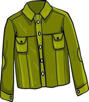 Cool green jacket, illustration, vector on white background.