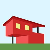 Red home, illustration, vector on white background.