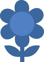 Blue flower, icon illustration, vector on white background