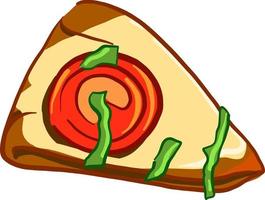 Slice of pizza, illustration, vector on white background