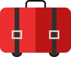 Red suitcase ,illustration, vector on white background.