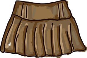 Brown skirt, illustration, vector on white background.