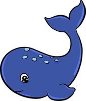 Blue whale, illustration, vector on white background