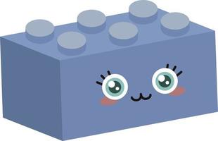 Blue lego toy, illustration, vector on white background