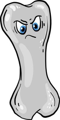 Angry bone, illustration, vector on white background.