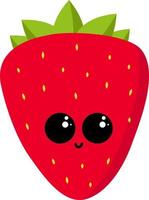 Cute strawberry, illustration, vector on white background