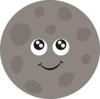 Moon with eyes, illustration, vector on white background.