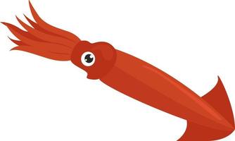 Red squid, illustration, vector on white background