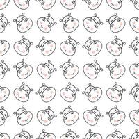 Baby hippo pattern , illustration, vector on white background